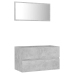 Set muebles de baño 2 piezas madera contrachapada gris hormigón