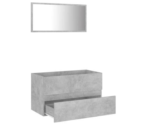 Set muebles de baño 2 piezas madera contrachapada gris hormigón