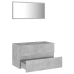 Set muebles de baño 2 piezas madera contrachapada gris hormigón