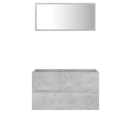 Set muebles de baño 2 piezas madera contrachapada gris hormigón