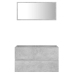 Set muebles de baño 2 piezas madera contrachapada gris hormigón