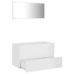 Set muebles de baño 2 piezas madera contrachapada blanco brillo