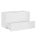 Set muebles de baño 2 piezas madera contrachapada blanco brillo