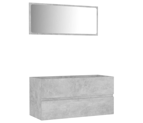 Set muebles de baño 2 piezas madera contrachapada gris hormigón