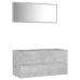 Set muebles de baño 2 piezas madera contrachapada gris hormigón