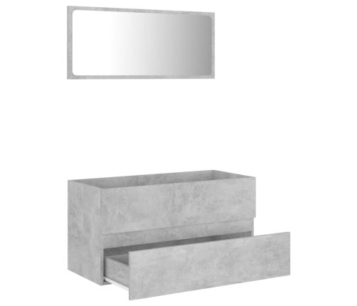 Set muebles de baño 2 piezas madera contrachapada gris hormigón