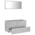 Set muebles de baño 2 piezas madera contrachapada gris hormigón