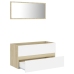 Set de muebles de baño 2 pzas madera contrachapada blanco roble