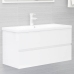 Set muebles de baño 2 piezas madera contrachapada blanco brillo