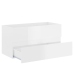 Set muebles de baño 2 piezas madera contrachapada blanco brillo