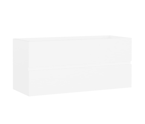 Juego de muebles de baño 2 pzas madera contrachapada blanco