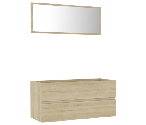 Set de muebles de baño 2 pzas madera contrachapada roble sonoma