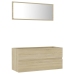 Set de muebles de baño 2 pzas madera contrachapada roble sonoma