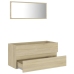 Set de muebles de baño 2 pzas madera contrachapada roble sonoma