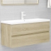 Set de muebles de baño 2 pzas madera contrachapada roble sonoma