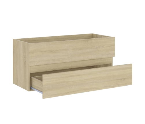 Set de muebles de baño 2 pzas madera contrachapada roble sonoma