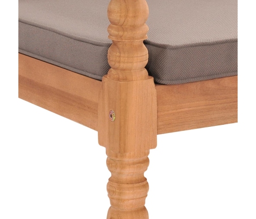 vidaXL Sillas Batavia 2 uds madera maciza teca con cojines gris oscuro