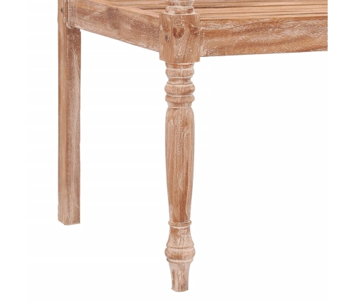 Banco Batavia madera de teca maciza blanco lavado 120 cm