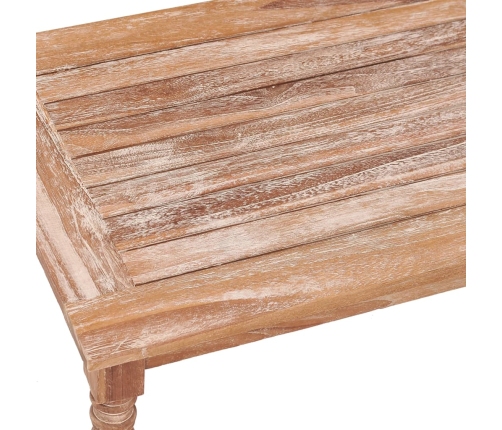 vidaXL Mesa de centro Batavia madera de teca blanco lavado 90x50x45 cm