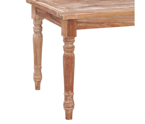 Mesa de centro Batavia madera de teca blanco lavado 90x50x45 cm