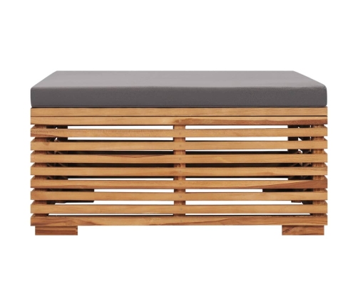 Set de mesa reposapiés de jardín cojín gris oscuro madera teca