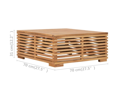 Set de mesa reposapiés de jardín cojín gris oscuro madera teca