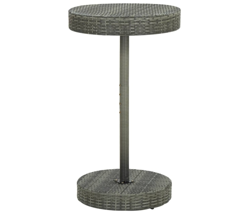 Set muebles bar jardín 3 piezas y cojines ratán sintético gris