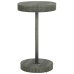 Set muebles bar jardín 3 piezas y cojines ratán sintético gris