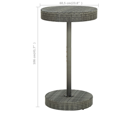 Set muebles bar jardín 3 piezas y cojines ratán sintético gris