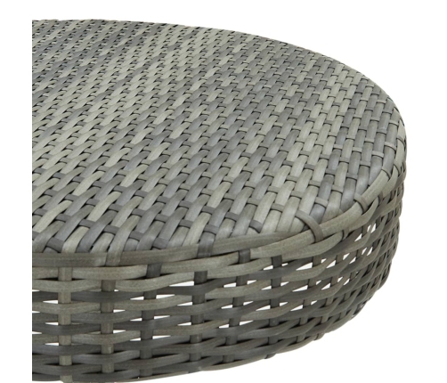 Set muebles bar jardín 3 piezas y cojines ratán sintético gris