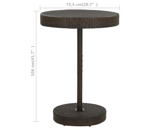Set de bar para jardín 5 pzas y cojines ratán sintético marrón