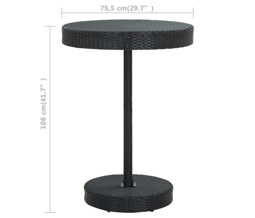 Set de bar para jardín 5 pzas y cojines ratán sintético negro