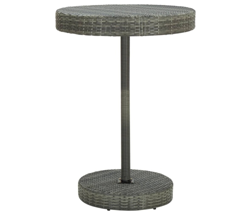 Set muebles bar jardín 5 piezas y cojines ratán sintético gris