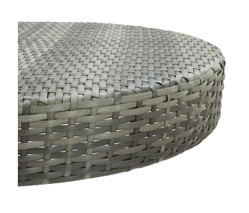 Set muebles bar jardín 5 piezas y cojines ratán sintético gris