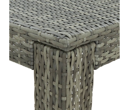 Set muebles bar jardín 3 piezas y cojines ratán sintético gris