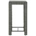 Set muebles bar jardín 3 piezas y cojines ratán sintético gris