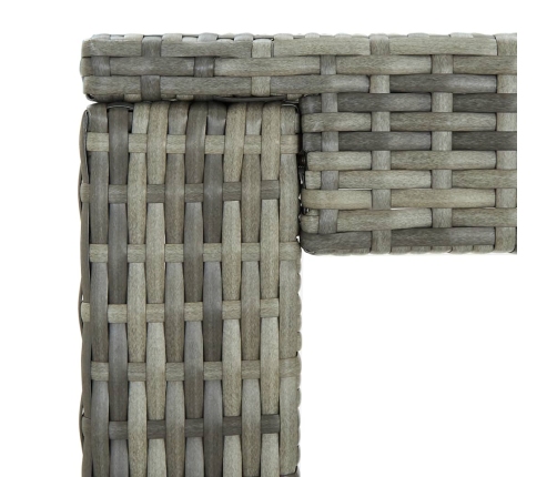 Set muebles bar jardín 3 piezas y cojines ratán sintético gris