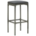 Set muebles bar jardín 5 piezas y cojines ratán sintético gris