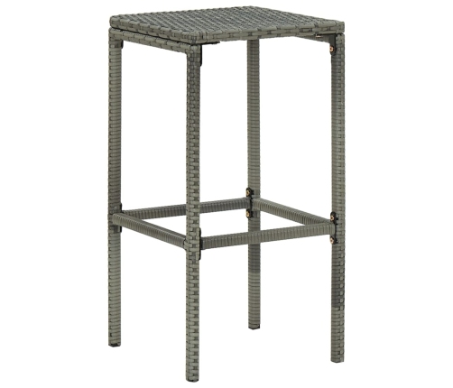 Set muebles bar jardín 5 piezas y cojines ratán sintético gris