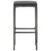 Set muebles bar jardín 5 piezas y cojines ratán sintético gris