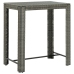 Set muebles bar jardín 5 piezas y cojines ratán sintético gris