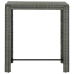 Set muebles bar jardín 5 piezas y cojines ratán sintético gris