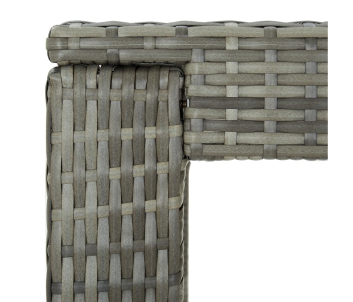 Set muebles bar jardín 5 piezas y cojines ratán sintético gris