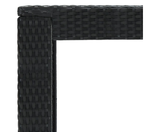 Set muebles bar jardín 5 piezas y cojines ratán sintético negro