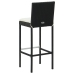 Set muebles bar jardín 5 piezas y cojines ratán sintético negro