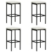 Set de muebles de bar de jardín 5 pzas y cojines ratán PE negro