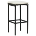Set de muebles de bar de jardín 5 pzas y cojines ratán PE negro