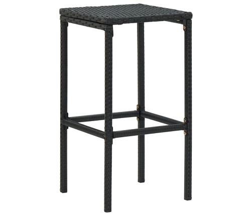 Set de muebles de bar de jardín 5 pzas y cojines ratán PE negro