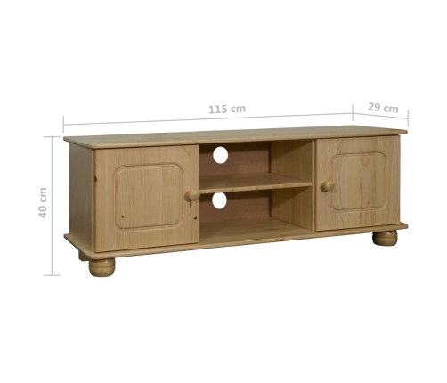 vidaXL Mueble para TV de madera maciza de pino 115x29x40 cm