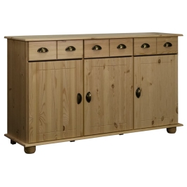 Aparador de madera maciza de pino 134x39x79,5 cm